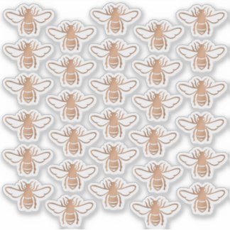 30 Embossed-style Metallic Copper Honeybees 