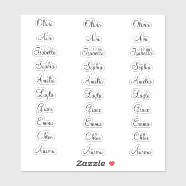 30 Étiquettes de calligraphie personnalisée Elégan (Feuille)