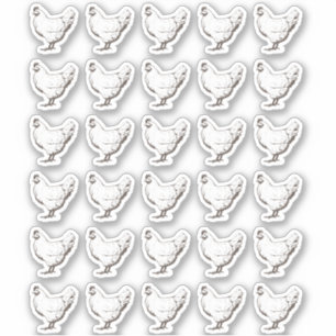 30 Étiquettes Vintage blanc blanc élégant Hen impe