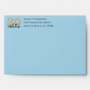 30 & Fabulous Blue Birthday Party Envelope
