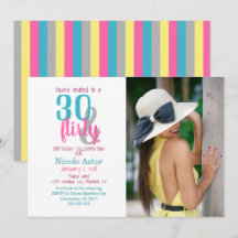 30 & Flirty 30th Birthday Invitation