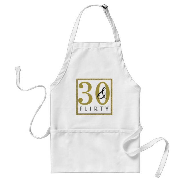 30 & Flirty Elegant 30th Birthday Standard Apron (Front)