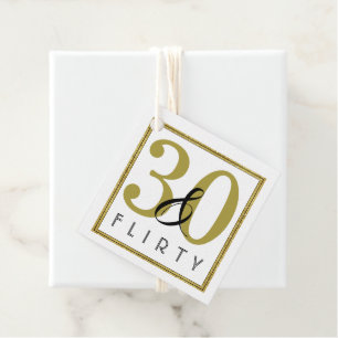 30 & Flirty Gold 30th Birthday Party  Favour Tags