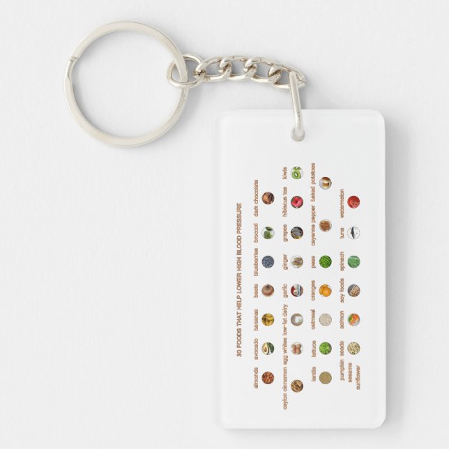30 Foods for high blood pressure Easy Natural Ways Keychain (Front)