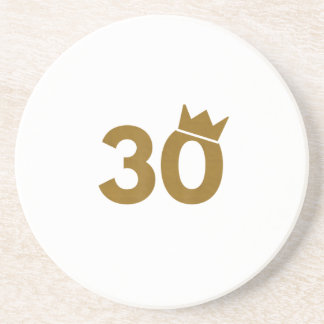 30 Gold Crown - 30th Birthday Gifts Coaster