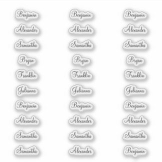 30 Guest Names Less than 1 Inch Wide