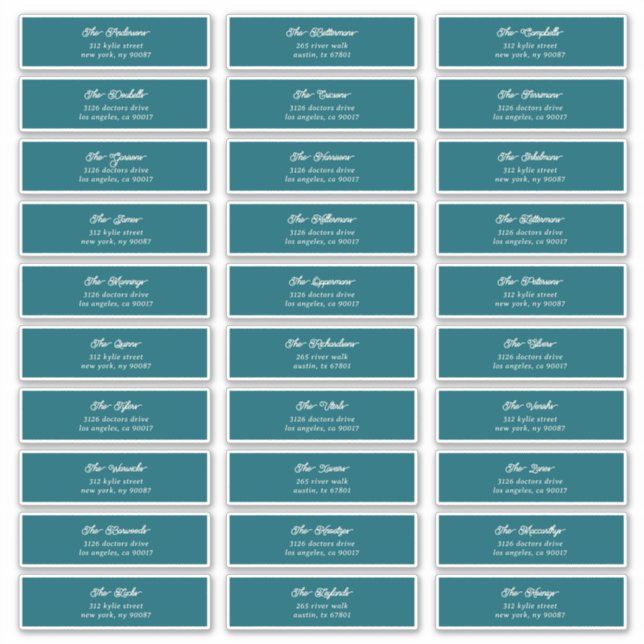 30 Individual Blue Cream Guest Envelope Address (Front)