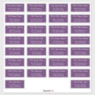 30 Individual Wedding Guest Address Labels