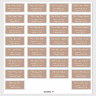30 Individual Wedding Guest Address Labels