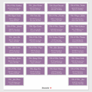 30 Individual Wedding Guest Address Labels