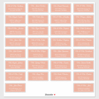 30 Individual Wedding Guest Address Labels