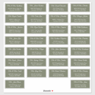 30 Individual Wedding Guest Address Labels