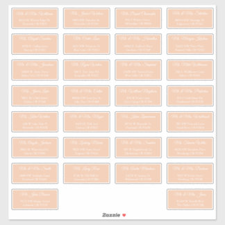 30 Individual Wedding Guest Address Labels
