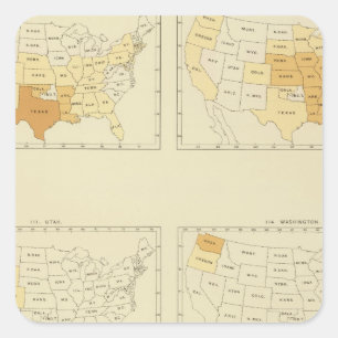 30 Interstate migration 1890 TXWV Square Sticker