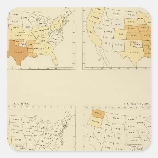 30 Interstate migration 1890 TXWV Square Sticker (Front)