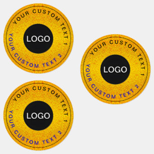 30 Luxury Business Logo, Gold Waterproof Stickers