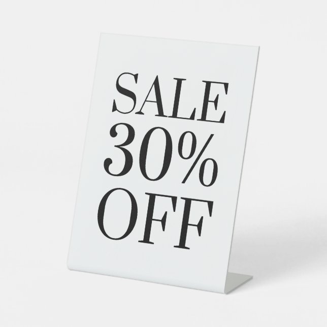 30% Off Sale Sign, Tabletop Counter Signage, Store Pedestal Sign (Front)