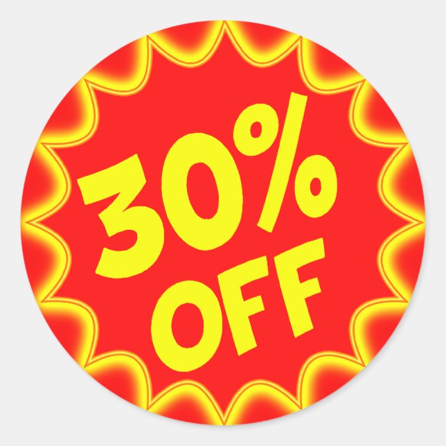 30 PERCENT OFF RETAIL LABEL (Front)