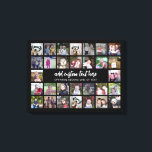 30 Photo Collage Grid - 2 Text boxes - black white Canvas Print<br><div class="desc">Use 30 SQUARE photos to create a personal photo collage. This modern, clean layout includes 2 text blocks - 1 in a trendy script and 1 in a san serif font to add a family name or a name. The background colour can be changed in the customize area. ***For best...</div>
