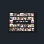 30 Photo Collage Grid - 2 Text boxes - black white Canvas Print<br><div class="desc">Use 30 SQUARE photos to create a personal photo collage. This modern, clean layout includes 2 text blocks - 1 in a trendy script and 1 in a san serif font to add a family name or a name. The background colour can be changed in the customize area. ***For best...</div>