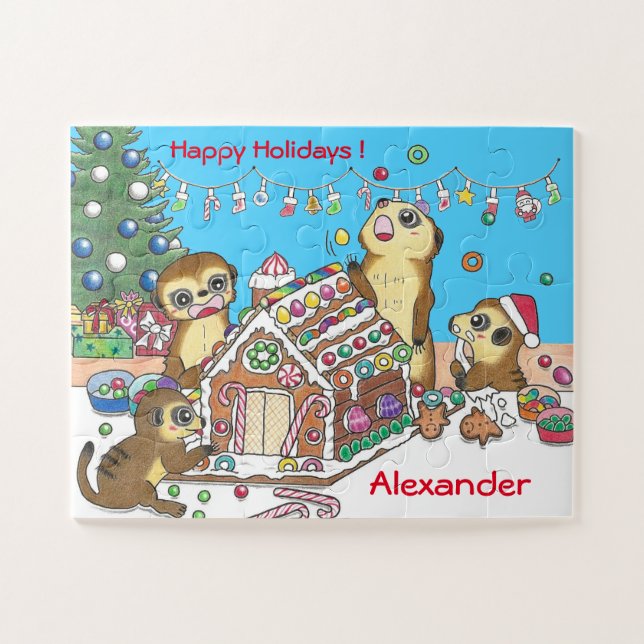 30 Pieces Personalize Meerkats jigsaw puzzle (Horizontal)
