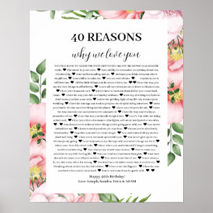 30 Raison pour laquelle nous aimons Poster