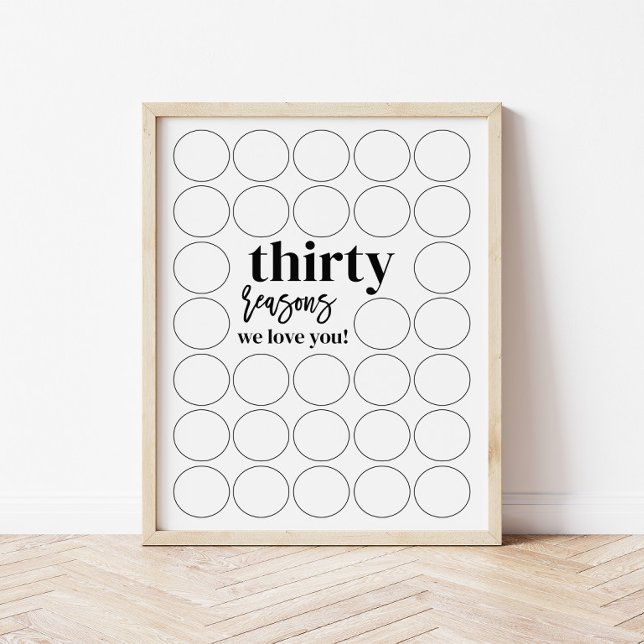 30 Reasons We Love You Birthday Fill In Poster (Creator Uploaded)