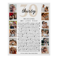 30 Reasons We Love You Birthday Keepsake Gift