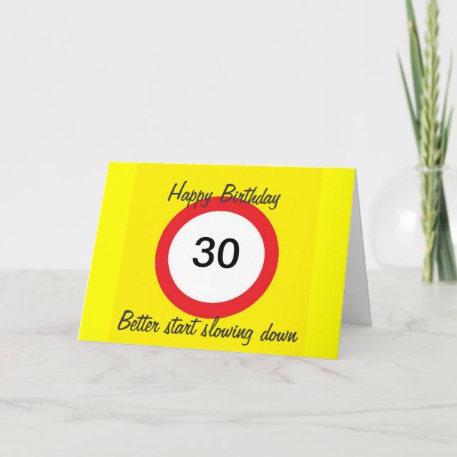 30 Road sign speed limit card (Front)