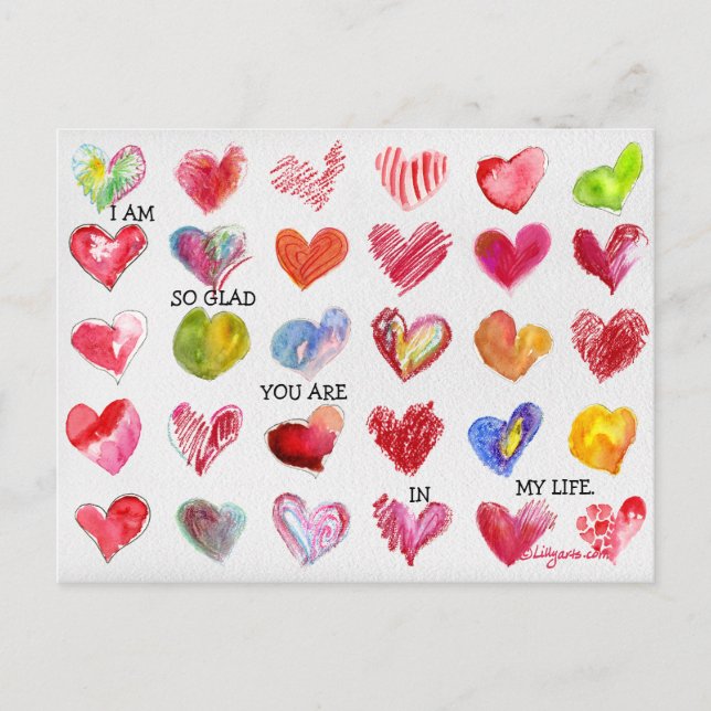 30 SO GLAD Valentine Hearts Carte postale (Devant)