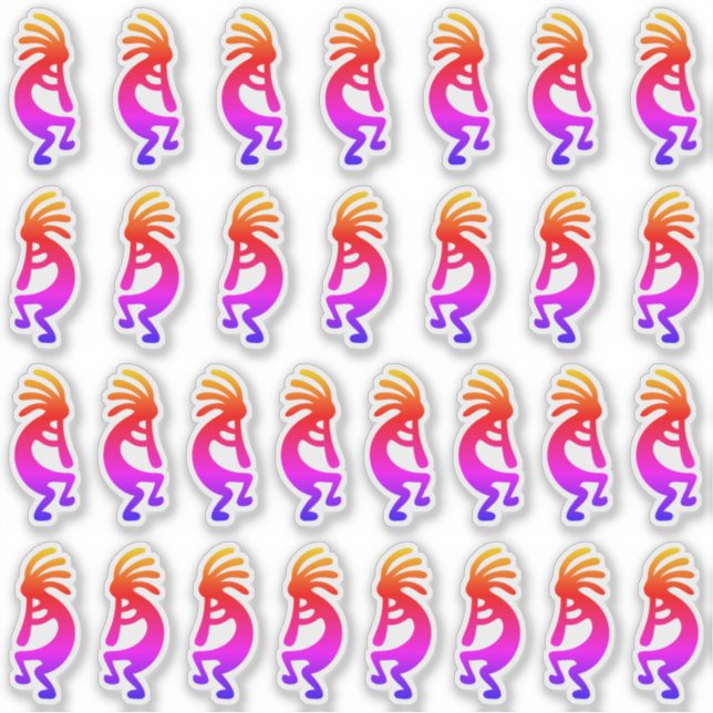 30 Southwest Rainbow Ombre Kokopelli Silhouettes (Front)