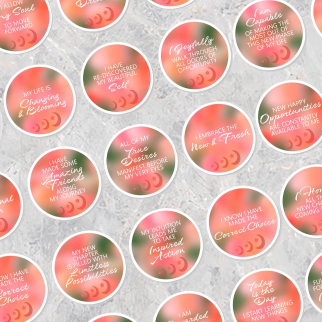 30 Stickers Affirmations Positives Nouvelle Lune (Créateur téléchargé)