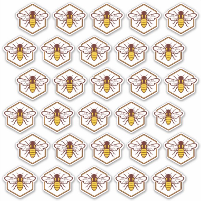 30 Stickers de sécurité Étiquette de nid d'abeille (Devant)
