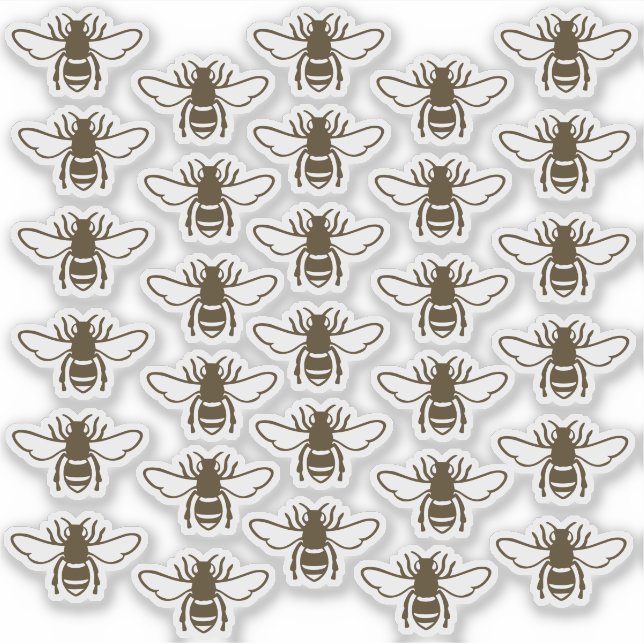 30 Stylized Honeybee Waterproof Transparent Apiary (Front)