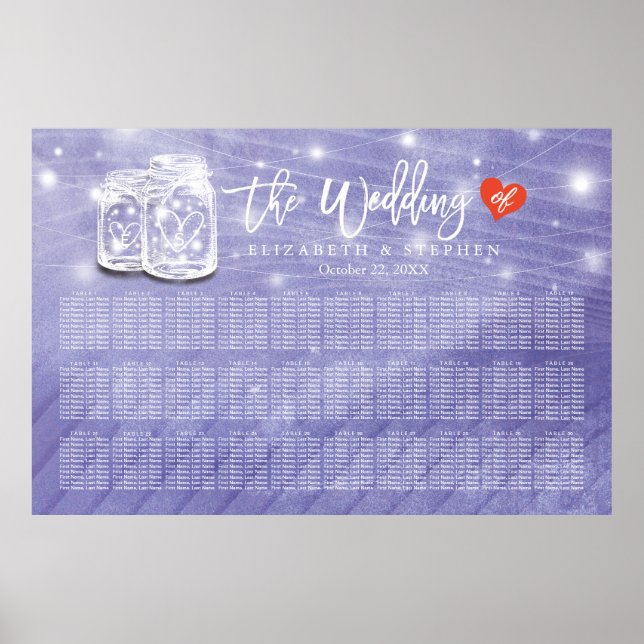 30 Tables Mariage Tableau de sièges Couple Mason J (Devant)