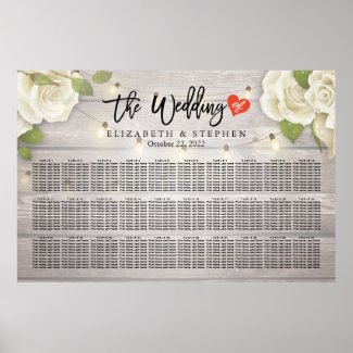 30+ Tables Wood Floral String Lights Seating Chart