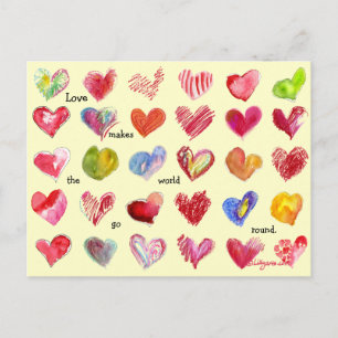 30 Valentine Hearts Carte postale