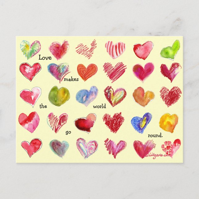 30 Valentine Hearts Carte postale (Devant)