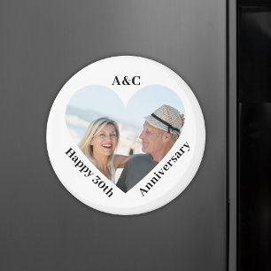 30 Wedding Anniversary Couple Keepsake Heart Photo Magnet