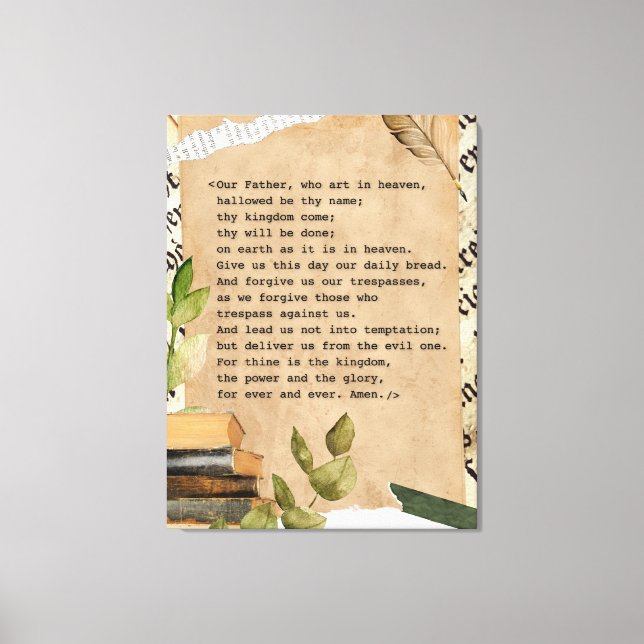 30 x 40 Canvas Print - The Lord's Prayer (Front)