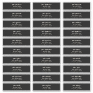 30 x Individual Black Cream Guest Envelope Address