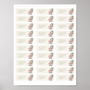 30 x Print at Home Spring floral Address Stickers