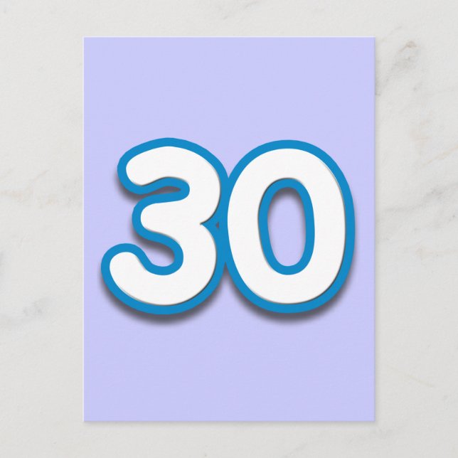 30 Year Birthday or Anniversary - Add Text Postcard (Front)