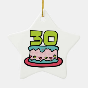 30 Year Old Birthday Cake Ceramic Ornament