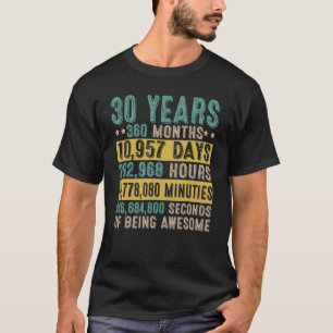 30 Year Old Gifts Vintage Awesome 30th Birthday Co T-Shirt