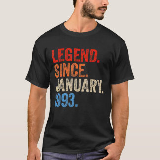30 Year Old  Legend Since January 1993 30th Birthd T-Shirt