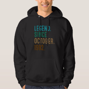 30 Year Old Legend Since October 1992 30th Birthd Hoodie