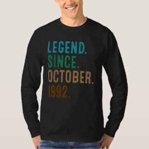 30 Year Old Legend Since October 1992 30th Birthd T-Shirt