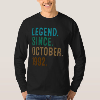 30 Year Old Legend Since October 1992 30th Birthd T-Shirt