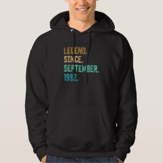 30 Year Old Legend Since September 1992 30th Birth Hoodie